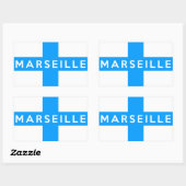 marseille vlag frankrijk naam land rechthoekige sticker (Vel)