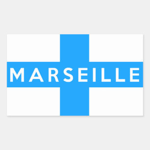 marseille vlag frankrijk naam land rechthoekige sticker