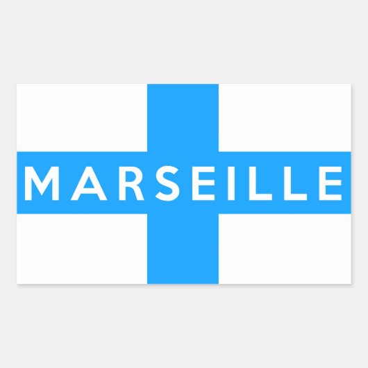 marseille vlag frankrijk naam land rechthoekige sticker (Voorkant)