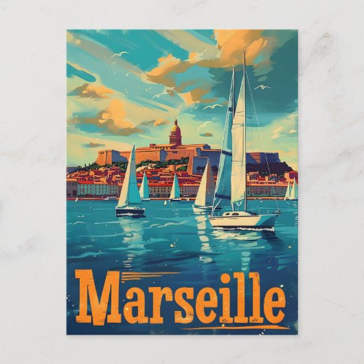 Marseille Zonneschijn: Zeilen Bliss Mediterraan Briefkaart (Voorkant)