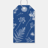 Marseilles bleu bruiloft monogram crest welkom cadeaulabel (Achterkant)