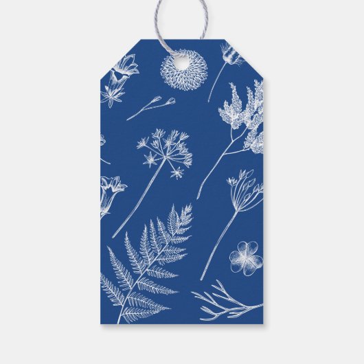 Marseilles bleu bruiloft monogram crest welkom cadeaulabel (Achterkant)