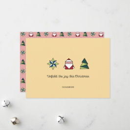 Marsepein Origami Kerstmis Feestdagenkaart