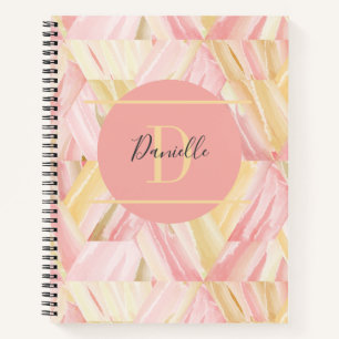 Marsepein & Wewak Patroon Abstract Monogram Naam Notitieboek
