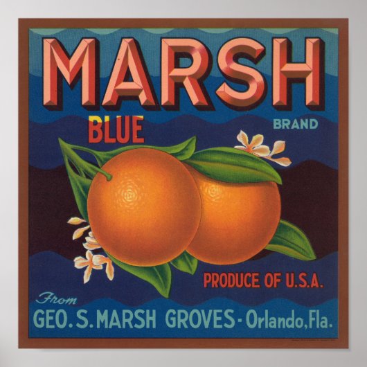 Marsh Brand |  citrusetiket Poster (Voorkant)