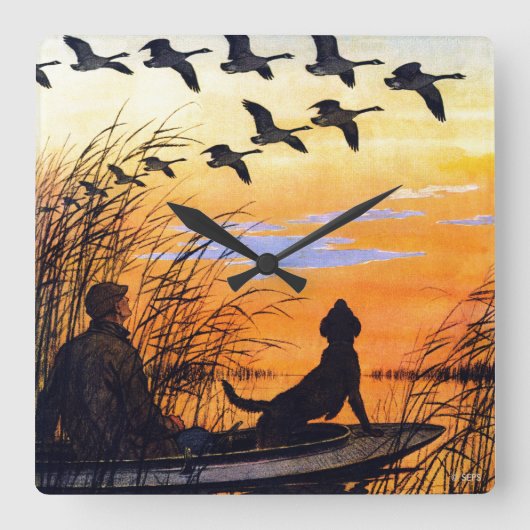 Marsh door Paul Bransom Vierkante Klok (Voorkant)