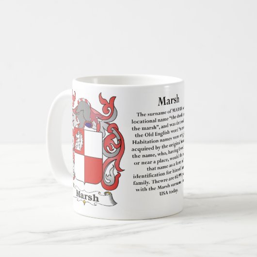 Marsh Family Coat of Arms Mok (Voorkant links)