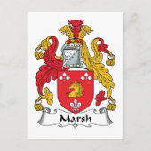 Marsh Family Crest Briefkaart (Voorkant)