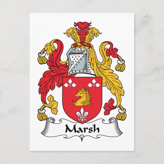 Marsh Family Crest Briefkaart (Voorkant)