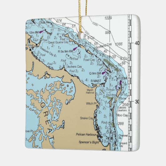 Marsh Harbor Abaco Chart Keramisch Ornament (Links)