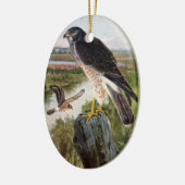 Marsh Hawk Keramisch Ornament (Links)