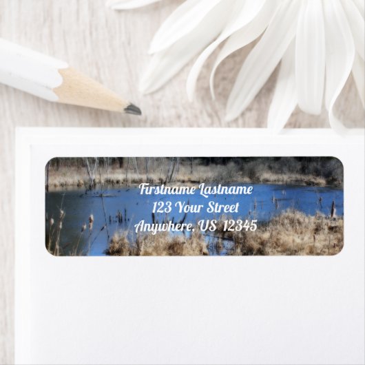 Marsh in Spring Orton Effect Natuur Adres Etiket (Insitu)