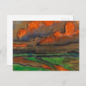 Marsh Landschap onder rode wolken | Emil Nolde | Briefkaart (Voorkant / Achterkant)