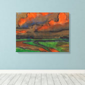 Marsh Landschap onder rode wolken | Emil Nolde | Canvas Afdruk (Insitu (Houten vloer))