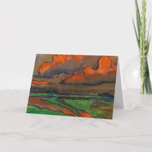 Marsh Landschap onder rode wolken | Emil Nolde | Kaart (Voorkant)
