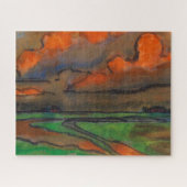 Marsh Landschap onder rode wolken | Emil Nolde | Legpuzzel (Horizontaal)