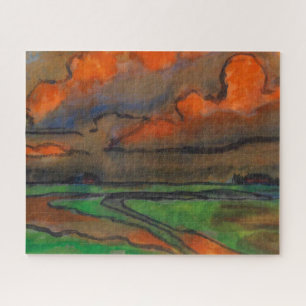 Marsh Landschap onder rode wolken Emil Nolde Legpuzzel