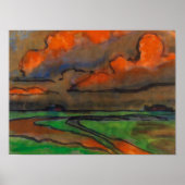 Marsh Landschap onder rode wolken | Emil Nolde | Poster (Voorkant)