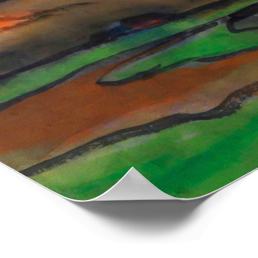 Marsh Landschap onder rode wolken | Emil Nolde | Poster (Hoek)