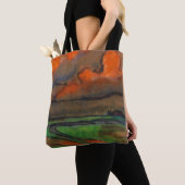 Marsh Landschap onder rode wolken | Emil Nolde | Tote Bag (Dichtbij)