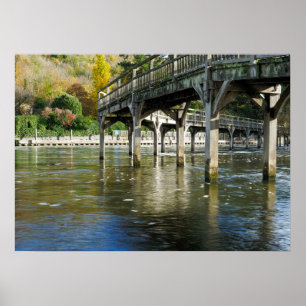 Marsh Lock Horsebridge Rivier Thames Herfst  Poster