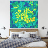 Marsh Marigold Summer Wildbloemen Floral Painting Canvas Afdruk (Insitu (Slaapkamer))