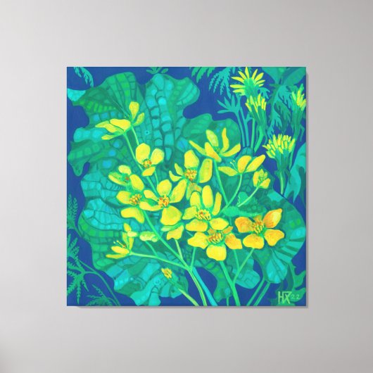 Marsh Marigold Summer Wildbloemen Floral Painting Canvas Afdruk (Voorkant)