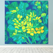 Marsh Marigold Summer Wildbloemen Floral Painting Canvas Afdruk (Insitu (Houten vloer))