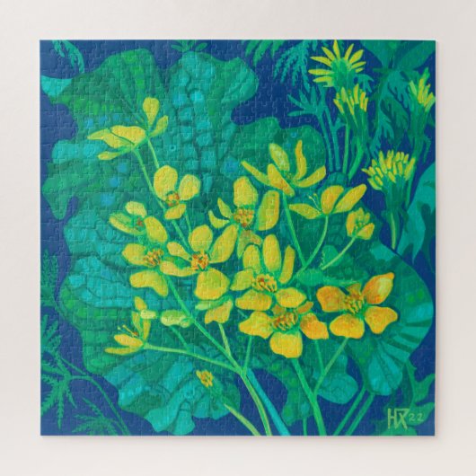 Marsh Marigold Summer Wildbloemen Floral Painting Legpuzzel (Verticaal)
