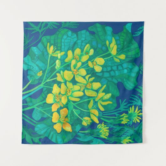Marsh Marigold Summer Wildbloemen Floral Painting Wandkleed (Voorkant (horizontaal))