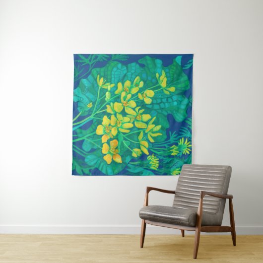 Marsh Marigold Summer Wildbloemen Floral Painting Wandkleed (In Situ (horizontaal))