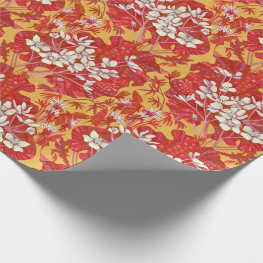 Marsh Marigold Wildflower Buttercup Bloemen Rood Cadeaupapier (Hoek)