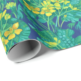 Marsh Marigold Wildflower Geel Bloemen Patroon Cadeaupapier