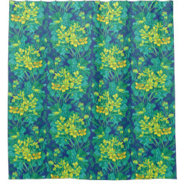 Marsh Marigold Wildflower Geel Bloemen Patroon Douchegordijn