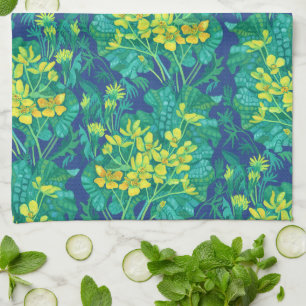 Marsh Marigold Wildflower Geel Bloemen Patroon Theedoek