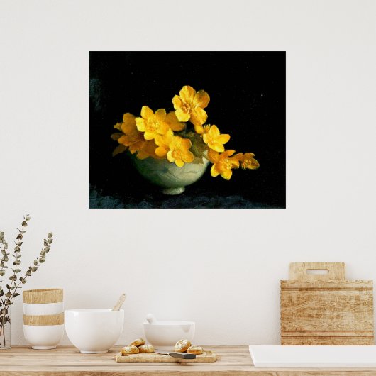Marsh Marigolds, nog steeds levenspatter Poster (Keuken)