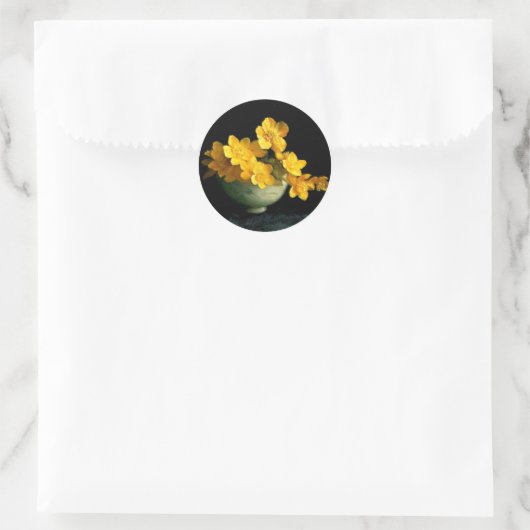 Marsh Marigolds, nog steeds levenspatter Ronde Sticker (Tas)