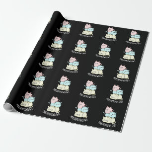 Marsh-meow-lows Funny Cat Marshmallow Pun Dark BG Cadeaupapier