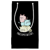 Marsh-meow-lows Funny Cat Marshmallow Pun Dark BG Klein Cadeauzakje (Voorkant)