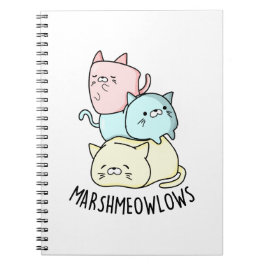 Marsh-meow-lows Grappige Kat Marshmallow Woordspel Notitieboek