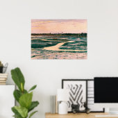 Marsh met Pink Sky  Landscape Poster (Thuiskantoor)