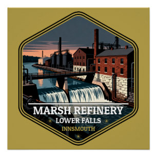 Marsh Raffinaderij Lower Falls Innsmouth Vintage R Perfect Poster