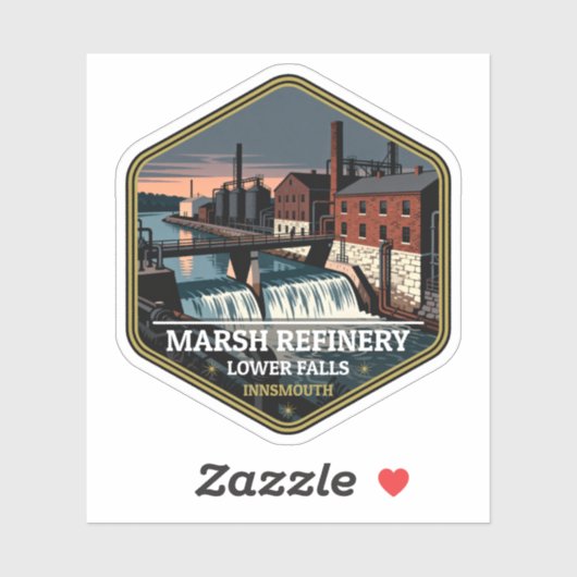 Marsh Raffinaderij Lower Falls Innsmouth Vintage R Sticker (Vel)