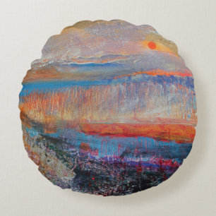 Marsh Sunset 2013 Rond Kussen