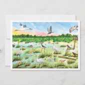 Marsh Wetlands Flat Greeting Card Bedankkaart (Voorkant)