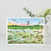 Marsh Wetlands Flat Greeting Card Bedankkaart (Staand voorkant)