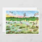 Marsh Wetlands Flat Greeting Card Bedankkaart (Voorkant / Achterkant)