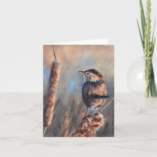 Marsh Wren Fine Art alle gelegenheden Kaart (Voorkant)