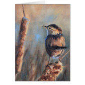 Marsh Wren Fine Art Wenskaart (Voorkant)