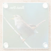 Marsh Wren Glazen Onderzetter (Achterkant)
